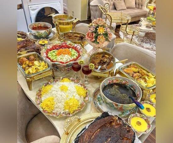 عکس سفره شام مهمانی