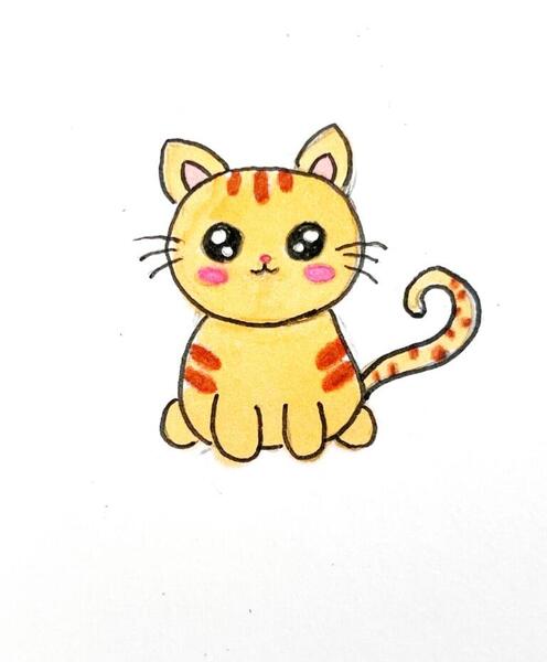 عکس نقاشی گربه رنگ شده