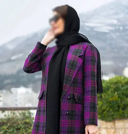 عکس مانتو چهارخونه پشمی