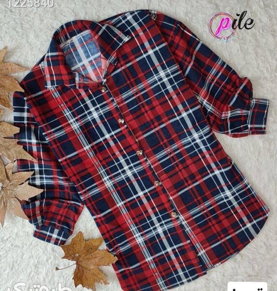 عکس مانتو چهارخونه پشمی