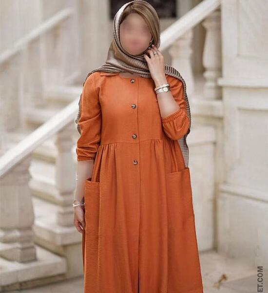 عکس مانتو رنگ آجری