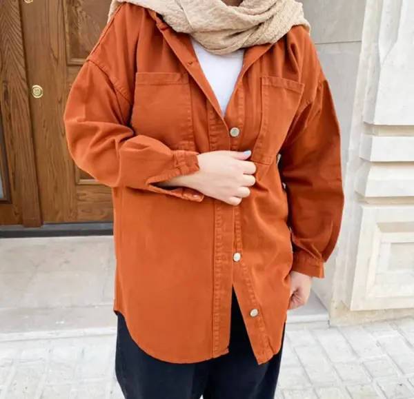 عکس مانتو رنگ آجری
