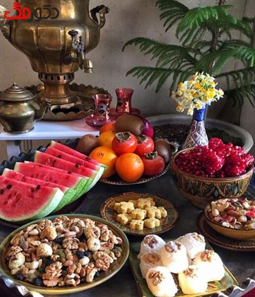 عکس طرح سفره شب یلدا