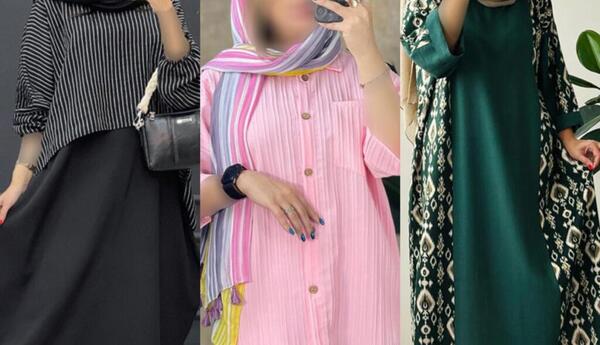 عکس مانتو پیراهنی کوتاه