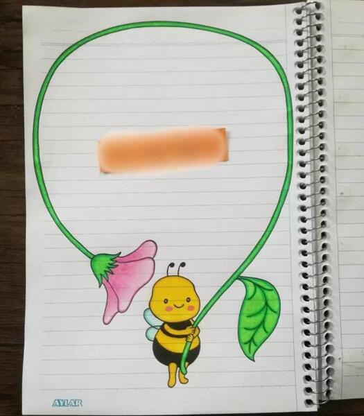 عکس نقاشی دفتر مشق دخترانه