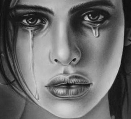 عکس نوشته چهره غمگین