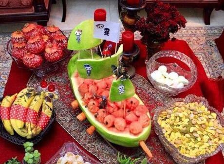 عکس سفره آرایی شب یلدا برای عروس