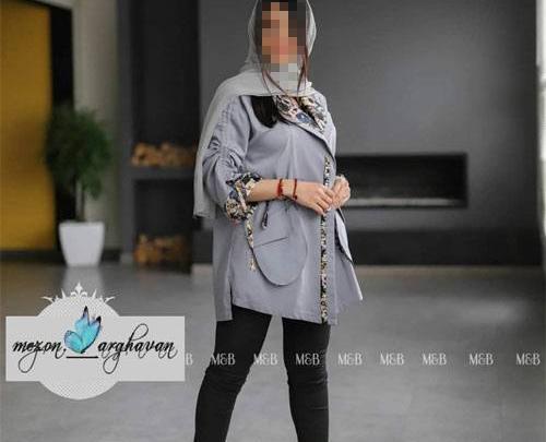 عکس مانتو طوسی اسپرت