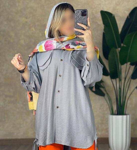 عکس مانتو طوسی اسپرت