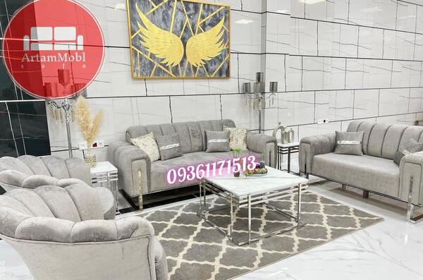 عکس مبل طوسی تیره