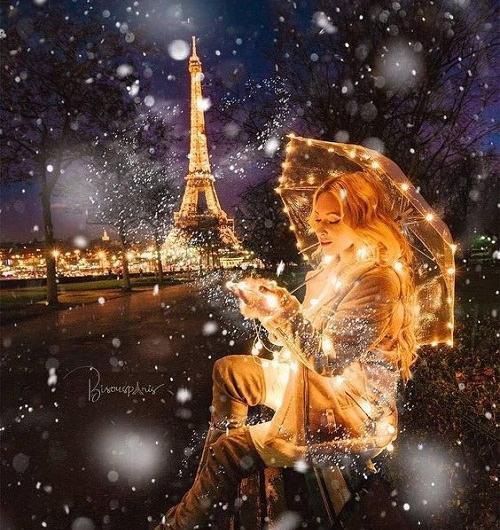 عکس پاریس در شب دخترانه