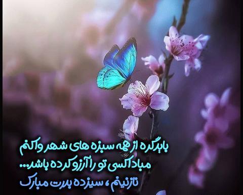 عکس نوشته زیبا سیزده به در