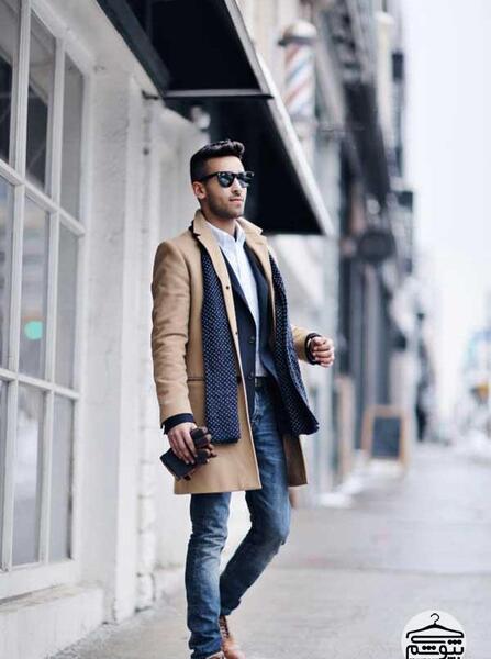 ژست عکس با پالتو مردانه