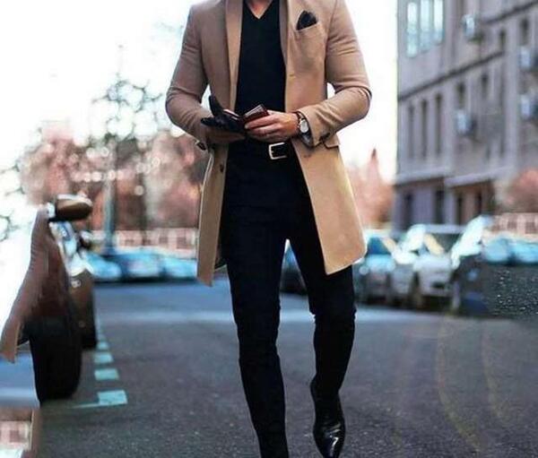 ژست عکس با پالتو مردانه