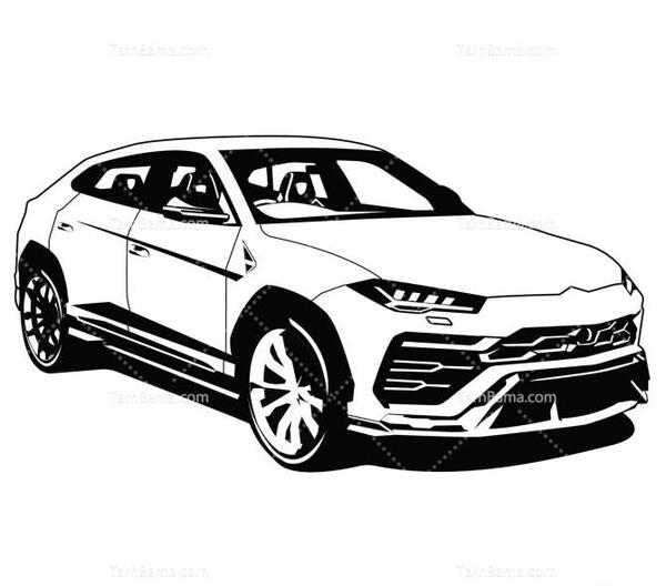 عکس نقاشی ماشین لامبورگینی آسان