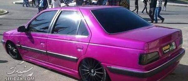 عکس پژو پارس صورتی