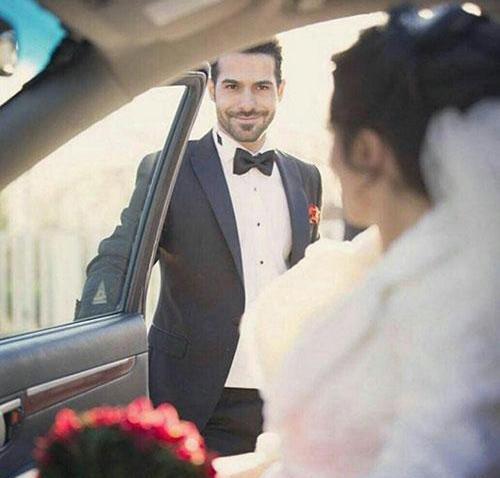 مدل ژست عکس دونفره عروس و داماد
