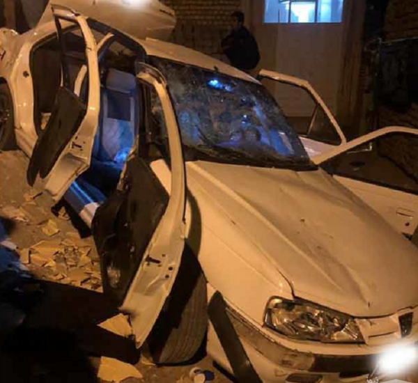 عکس پژو پارس تصادفی در شب