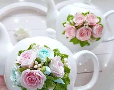 عکس گل چینی روی ظروف