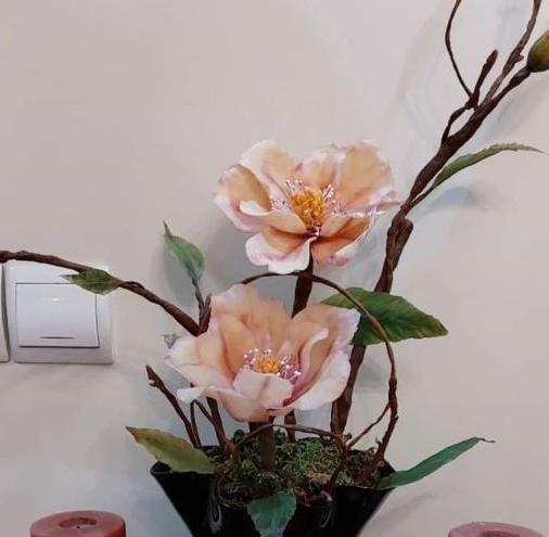 عکس گل چینی روی ظروف