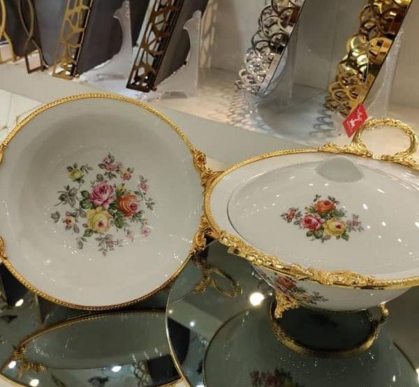 عکس گل چینی روی ظروف