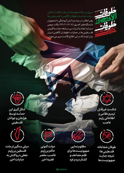عکس نوشته طوفان الاقصی