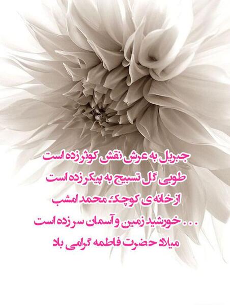 عکس نوشته ولادت حضرت زهرا سلام الله علیها