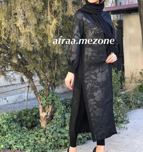 عکس مانتو ژاکارد مشکی