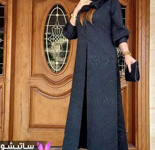 عکس مانتو ژاکارد مشکی