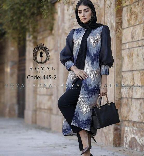 عکس مانتو ژاکارد مشکی