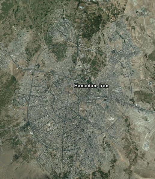 عکس نقشه هوایی همدان
