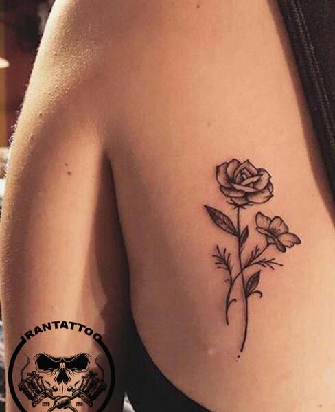 عکس تاتو روی دست گل