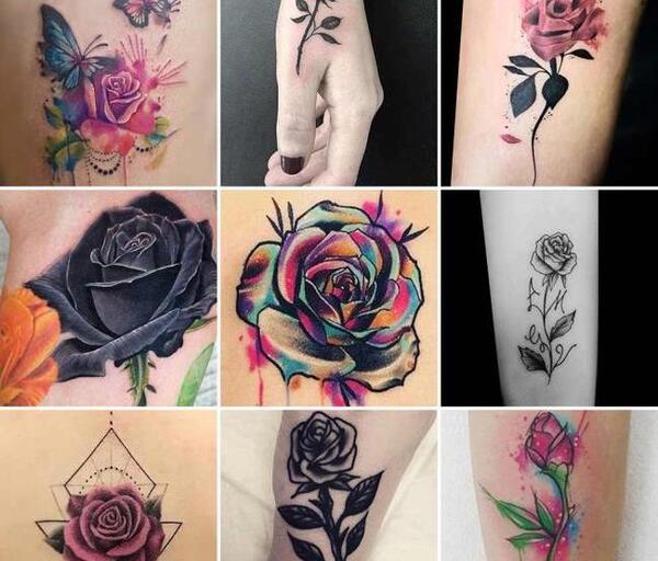عکس تاتو روی دست گل