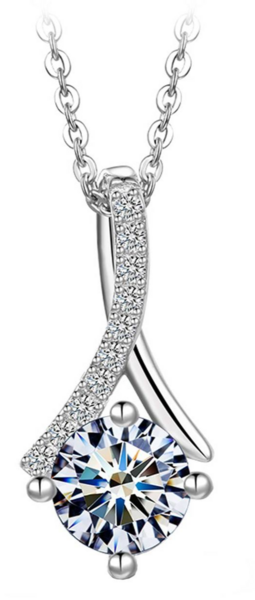 عکس گردنبند نقره نگین دار