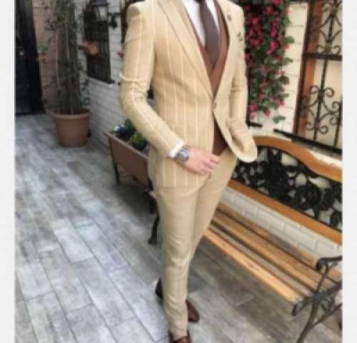 عکس کت و شلوار کرمی مردانه