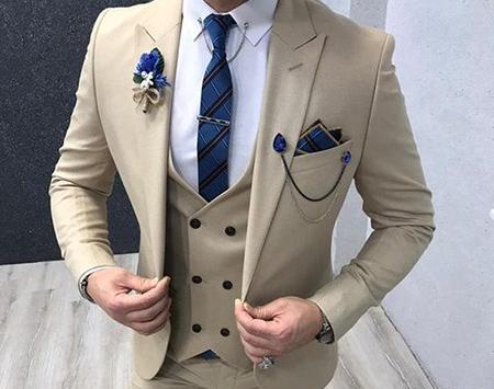 عکس کت و شلوار کرمی مردانه