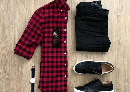 عکس لباس چهارخونه ای پسرانه