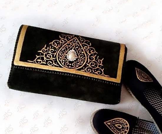عکس نقشه کیف دستی گلابتونی