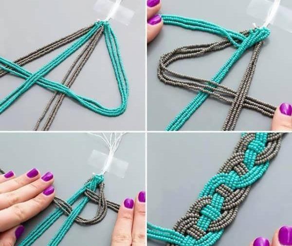 عکس دستبند بافتنی