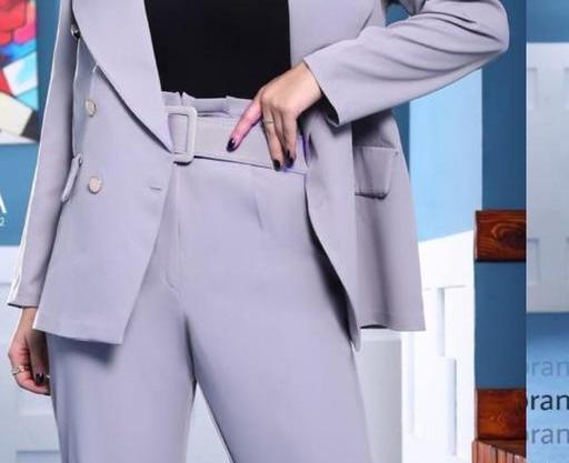 عکس کت شلوار طوسی زنانه