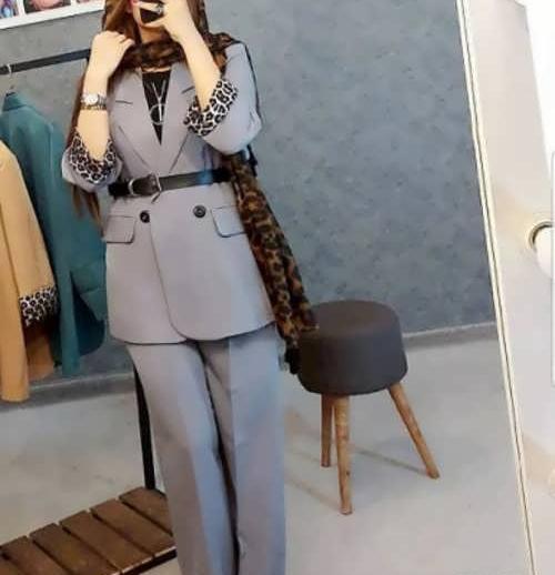 عکس کت شلوار طوسی زنانه