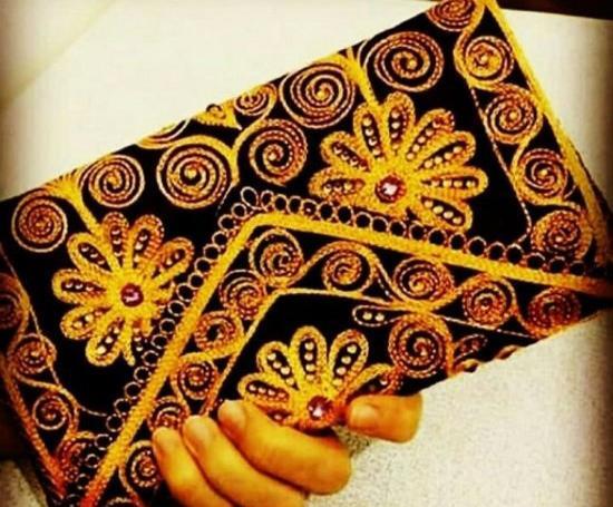 عکس کیف دستی با گلابتون