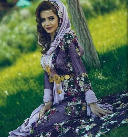 عکس روسری روی لباس کردی