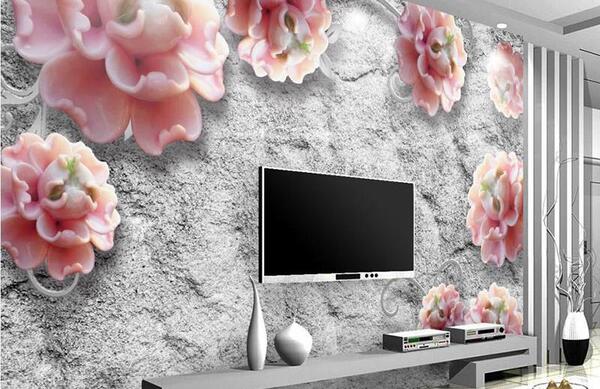عکس کاغذ دیواری سه بعدی پشت تلویزیون