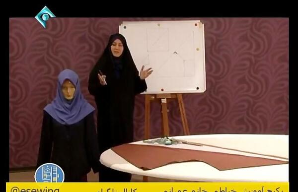 عکس آموزش دوخت مقنعه کرواتی خانم عمرانی