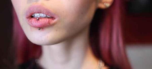 عکس پیرسینگ لب و بینی