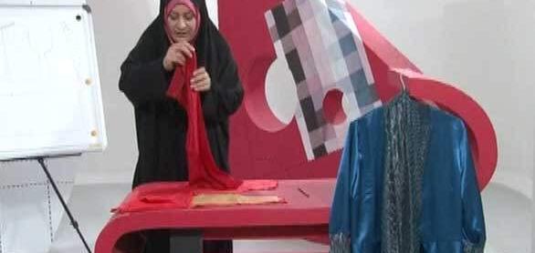 عکس آموزش دوخت مقنعه شال دار