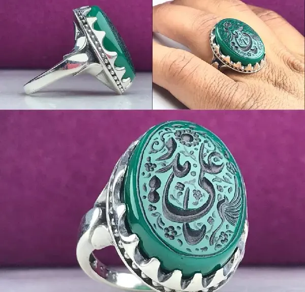 عکس انگشتر عقیق سبز