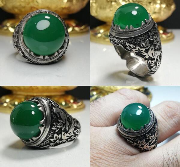 عکس انگشتر عقیق سبز