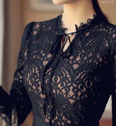 عکس بلوز گیپور مشکی مجلسی